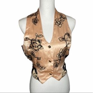 VINTAGE Victoria’s Secret Satin Floral Vest corset